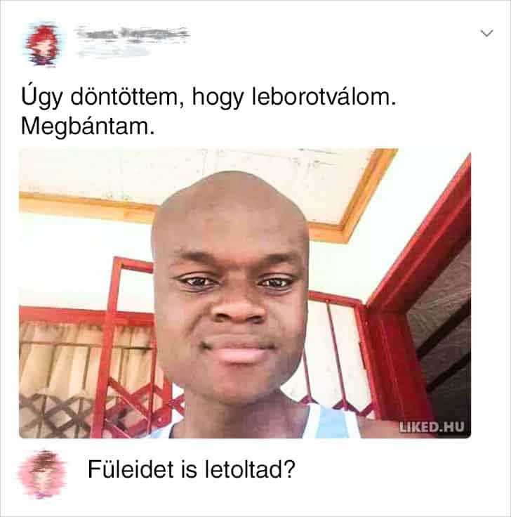 Leborotvalt fej